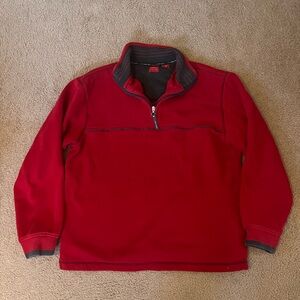 Vintage Arrow Red and Gray Quarter-Zip Pullover